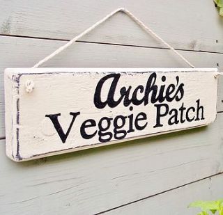 personalised veg garden or allotment sign by potting shed designs