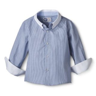 G Cutee Toddler Boys Long Sleeve Striped Buttondown   Blue 7