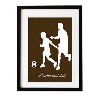 playing football father's day gift print by indira albert