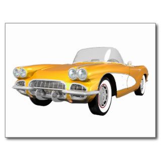 1961 Corvette C1 Yellow Finish Post Cards