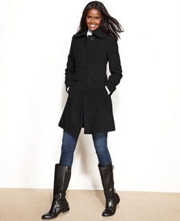 Kenneth Cole Reaction Wool Blend Seamed Walker Coat   Coats   Women