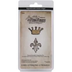 Sizzix Movers & Shapers Magnetic Die Set 2/Pkg By Tim Holtz Crown & Fleur Sizzix Cutting & Embossing Dies