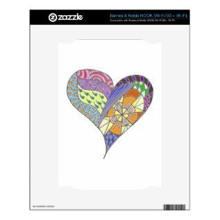 Colored Zentangle Heart Decals For The NOOK