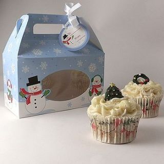 little snowman cupcake boxes pack of four by little cupcake boxes