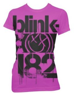 Blink 182 3 Bars Junior T Shirt (Large) Novelty T Shirts Clothing