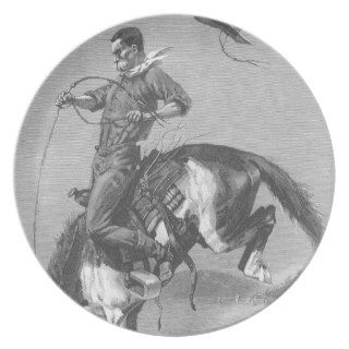 A Bucking Bronco by Remington, Vintage Cowboy Party Plates