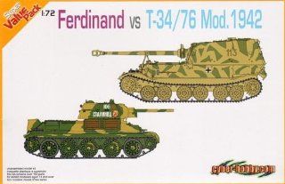 Cyber Hobby 1/72 German Sd. Kfz.184 Ferdinand Vs Soviet T 34/76 Mod. 1942 (Twin Pack) Toys & Games
