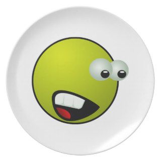 Shocked Smiley Face Party Plate
