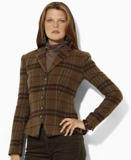 Lauren by Ralph Lauren Jacket, Norris Long Sleeve Plaid Print Blazer   Jackets & Blazers   Women