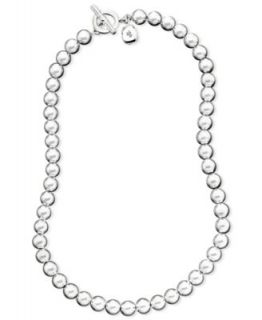 Lauren Ralph Lauren 16 Silver Tone Metal Bead (8 mm) Necklace   Fashion Jewelry   Jewelry & Watches