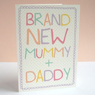 'brand new mummy and daddy' new baby card by sarah catherine designs