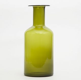green or blue glass vases by horsfall & wright
