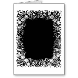 Black and White Vintage Floral Daisy Page Border Cards