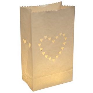 pack of 10 wedding white heart lanterns by beautiful day