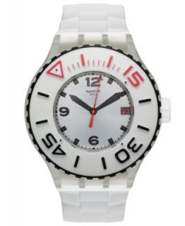 Swatch Watch, Unisex Swiss Chronograph Twice Again White Silicone Strap 42mm SUSW402   Watches   Jewelry & Watches