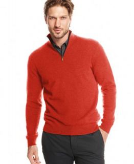 Club Room Sweater, Quarter Zip Solid Cashmere Pullover   Sweaters   Men