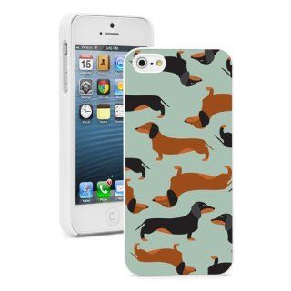 Apple iPhone 5C White 5CW177 Hard Back Case Cover Color Dachshund Dogs Pattern Cell Phones & Accessories