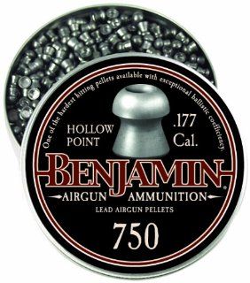 Benjamin 750 Count .177 Caliber Hollow Point Pellets  Air Gun Pellets  Sports & Outdoors