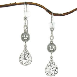 Jewelry by Dawn Filigree Teardrop With Silver Sterling Silver Earrings Jewelry by Dawn Earrings