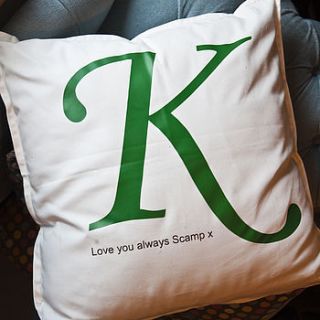 personalised letter cushion by kisses and creations