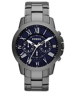 Fossil Mens Chronograph Grant Smoke Ion Plated Stainless Steel Bracelet Watch 44mm FS4831   Watches   Jewelry & Watches