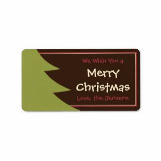 Cute Christmas Tree Holiday Gift Tags or Labels Labels
