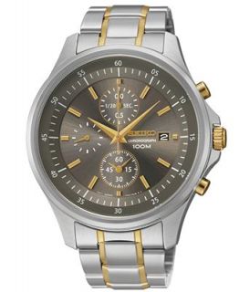 Seiko Watch, Mens Chronograph Two Tone Stainless Steel Bracelet 42mm SNDE25   Watches   Jewelry & Watches