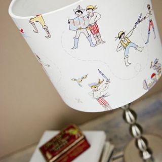 handmade pirates fabric lampshade by lolly & boo lampshades