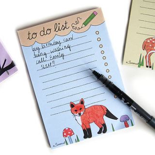 fox cub magnetic to do list pad by superfumi