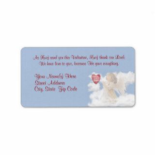 Angelic Love Is Above   Religious Valentine Custom Address Label