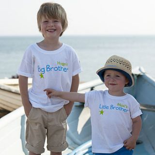'big brother little brother' t shirt set by precious little plum