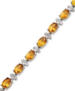 Sterling Silver Citrine Row Bracelet (17 17 1/2 ct. t.w.)   Bracelets   Jewelry & Watches