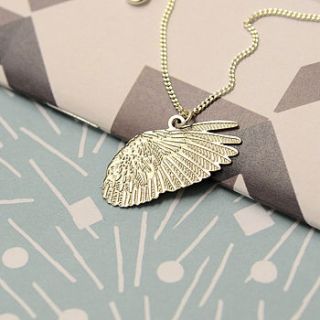 voler feathered wing charm necklace by dowse