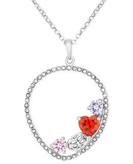SIS by Simone I Smith Platinum over Sterling Silver Necklace, Multi Color Crystal Teardrop Pendant   Necklaces   Jewelry & Watches