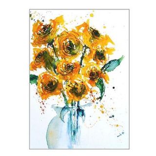 orange roses painting by kindarts