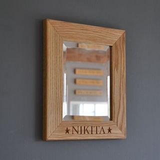personalised oak mirror by the oak & rope company