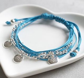 personalised friendship bracelet in turquoise by lily belle