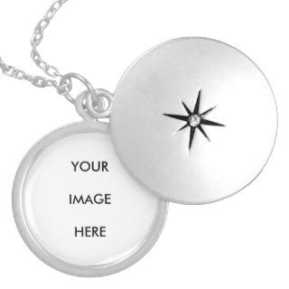 Personalized Monogram Silver Plated Round Locket Personalized Necklace