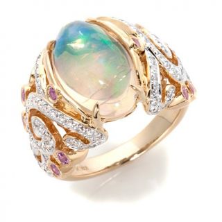 Rarities Fine Jewelry with Carol Brodie 14K Gold Australian Opal, Pink Sapphir