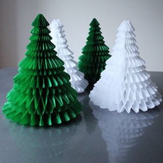 paper tabletop christmas tree decorations by pearl and earl