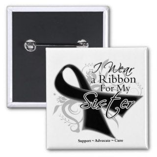 Sister Ribbon   Melanoma Skin Cancer Buttons