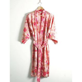 kimono dressing gown rose floral print by caro london