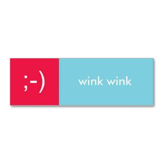 Flirt card red blue wink emoticon text message business card template