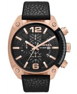 Diesel Unisex Chronograph Overflow Tan Leather Strap Watch 54x49mm DZ4317   Watches   Jewelry & Watches
