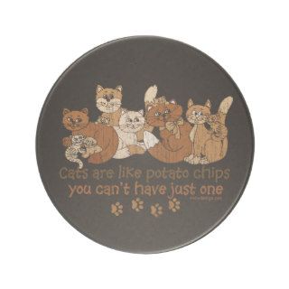 Cats are like potato chips drink coasters