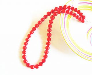 cherry red sea shell pearl collar necklace by clutch and clasp