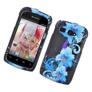 Eagle Cell PIKYC5170G2D169 Stylish Hard Snap On Protective Case for Kyocera Hydro   Retail Packaging   Four Blue Flowers Cell Phones & Accessories