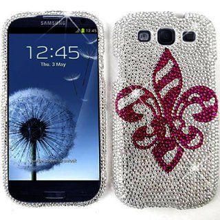 Cell Armor I747 SNAP FD169 Snap On Case for Samsung Galaxy SIII   Retail Packaging   Full Diamond Crystal, Pink Royal Badge on White Cell Phones & Accessories