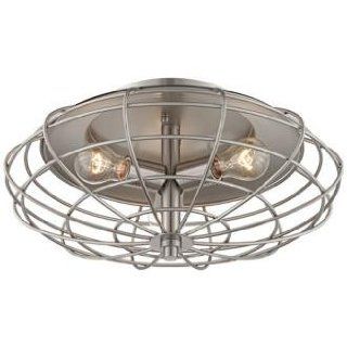 Industrial Cage Nickel 7 1/2" High Ceiling Light Fixture   Close To Ceiling Light Fixtures  