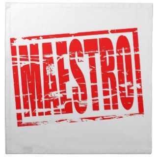 Maestro red rubber stamp effect printed napkins